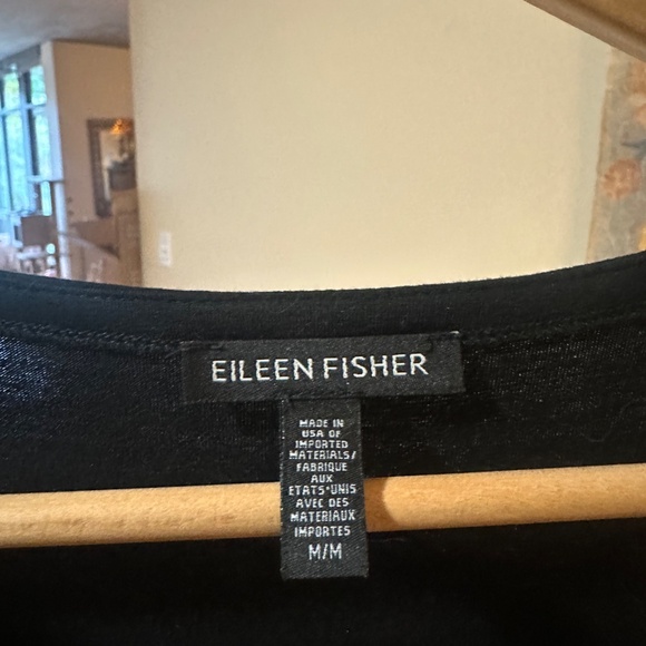 Eileen Fisher Black Linen Poncho Top (M) - Picture 2 of 2